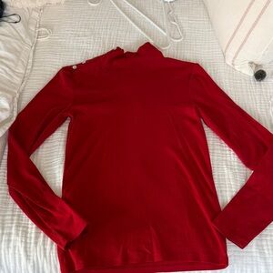 J. Crew Red Long Sleeve Top